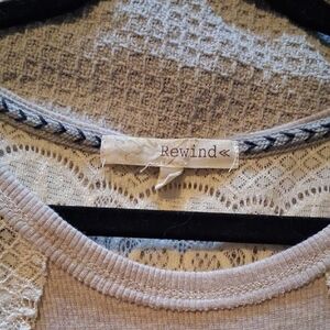 Rewind Beige Lace Knit Top